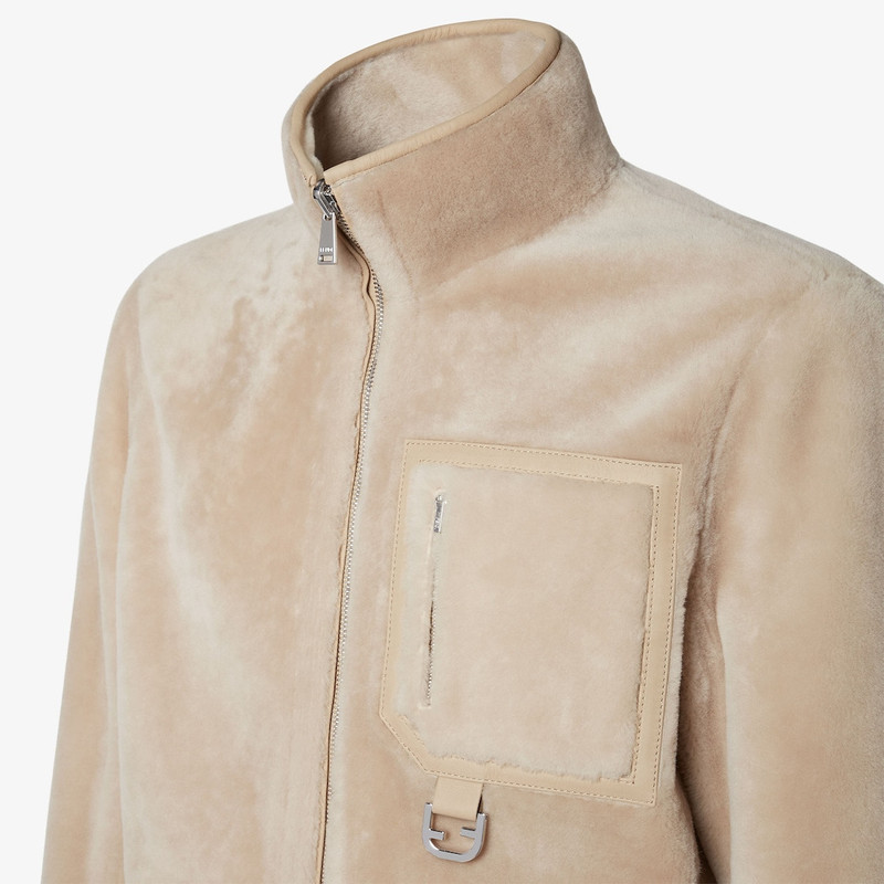 Blouson Light gray shearling reversible blouson 3