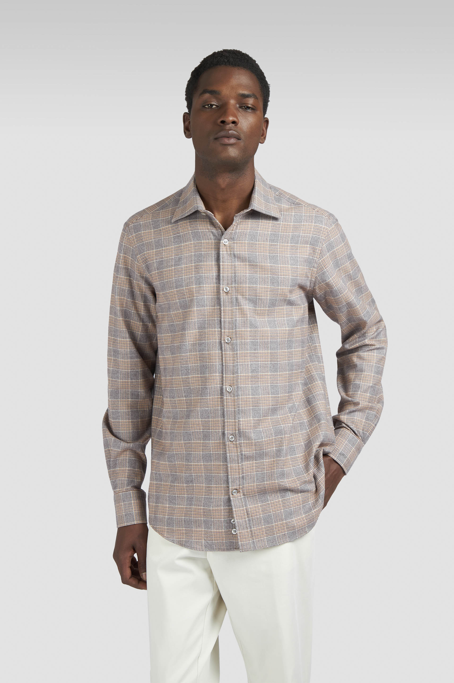 X-SOFT COTTON SHIRT WITH CHECKERED PATTERN - 6