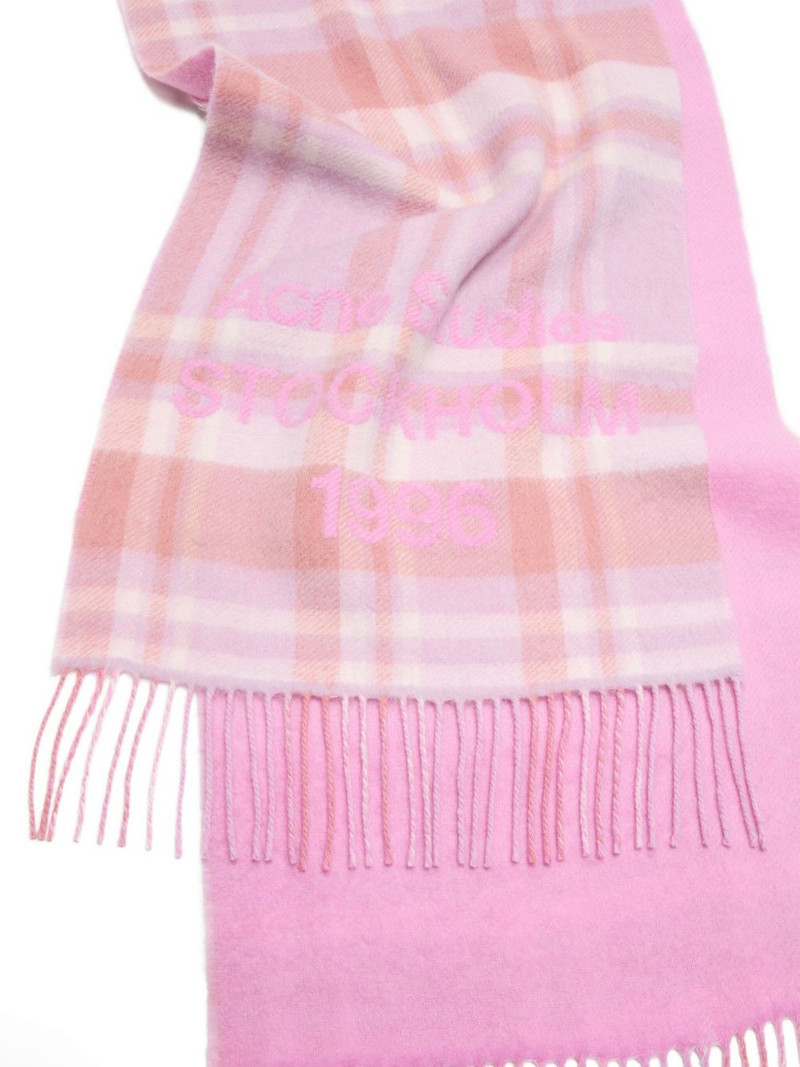 Acne Studios check fringed scarf outlook