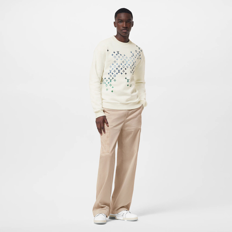 Louis Vuitton Flocked Cotton Workwear Pants outlook