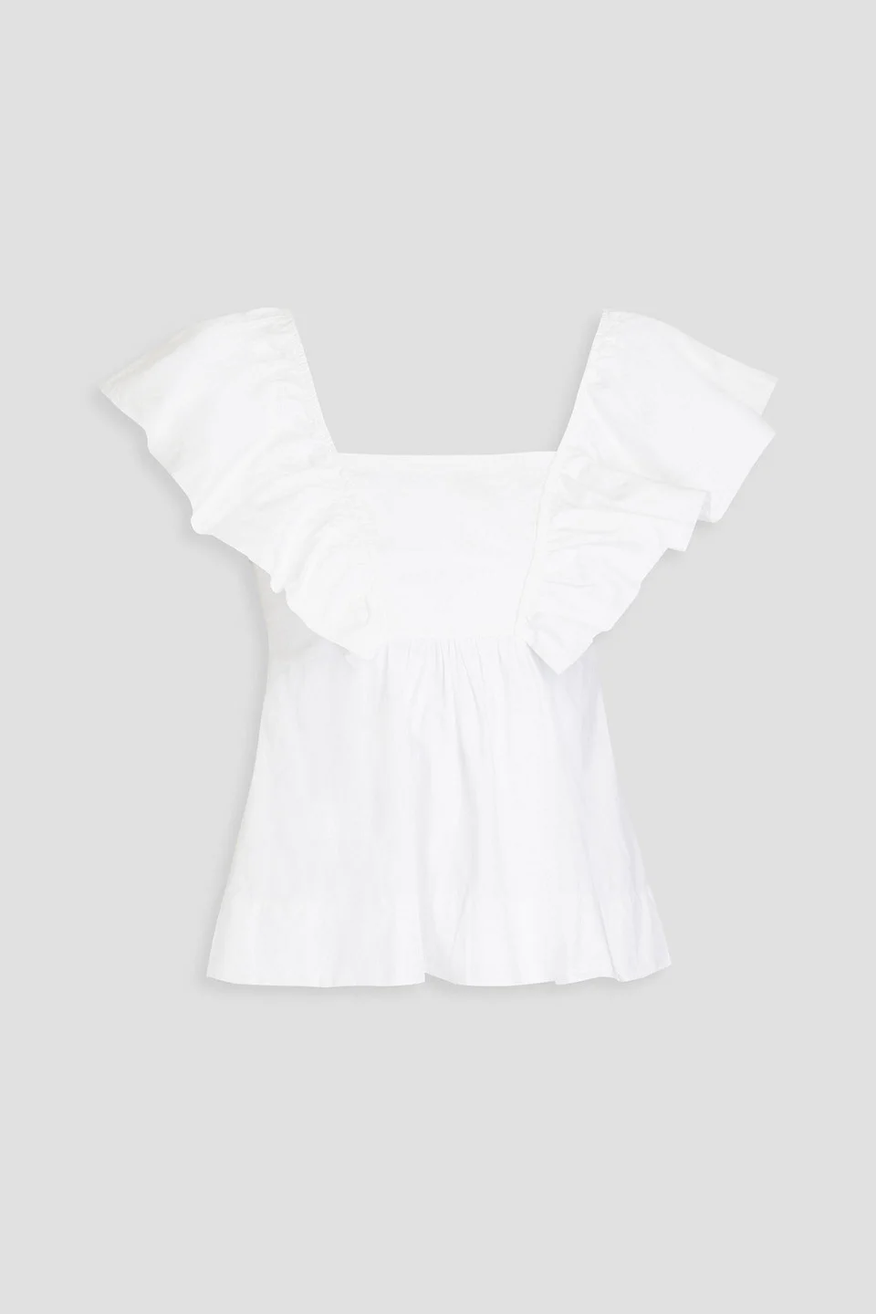 Ruffled cotton-poplin top - 1