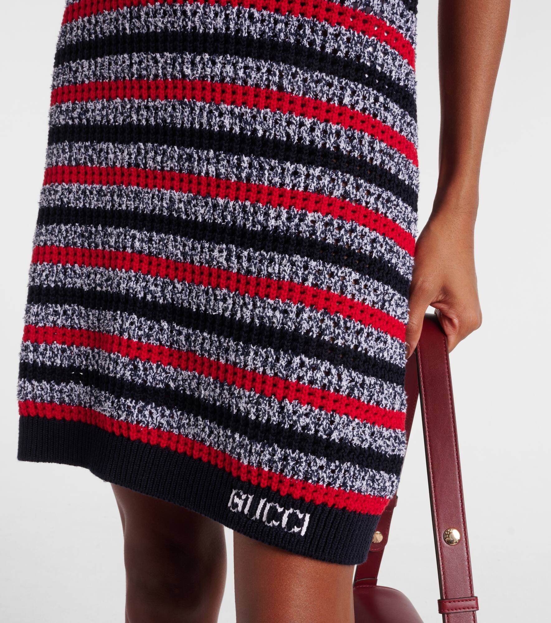 Knitted striped cotton-blend minidress - 5