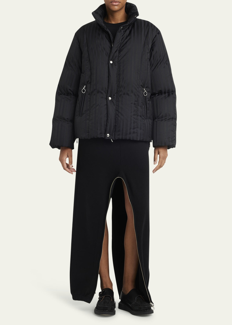 SETCHU Jacquard Stripe Down Hooded Jacket outlook