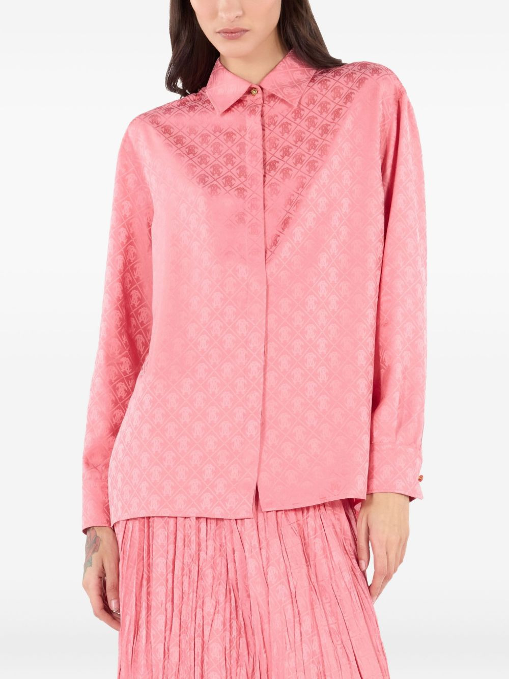 monogram-print long-sleeve shirt - 3