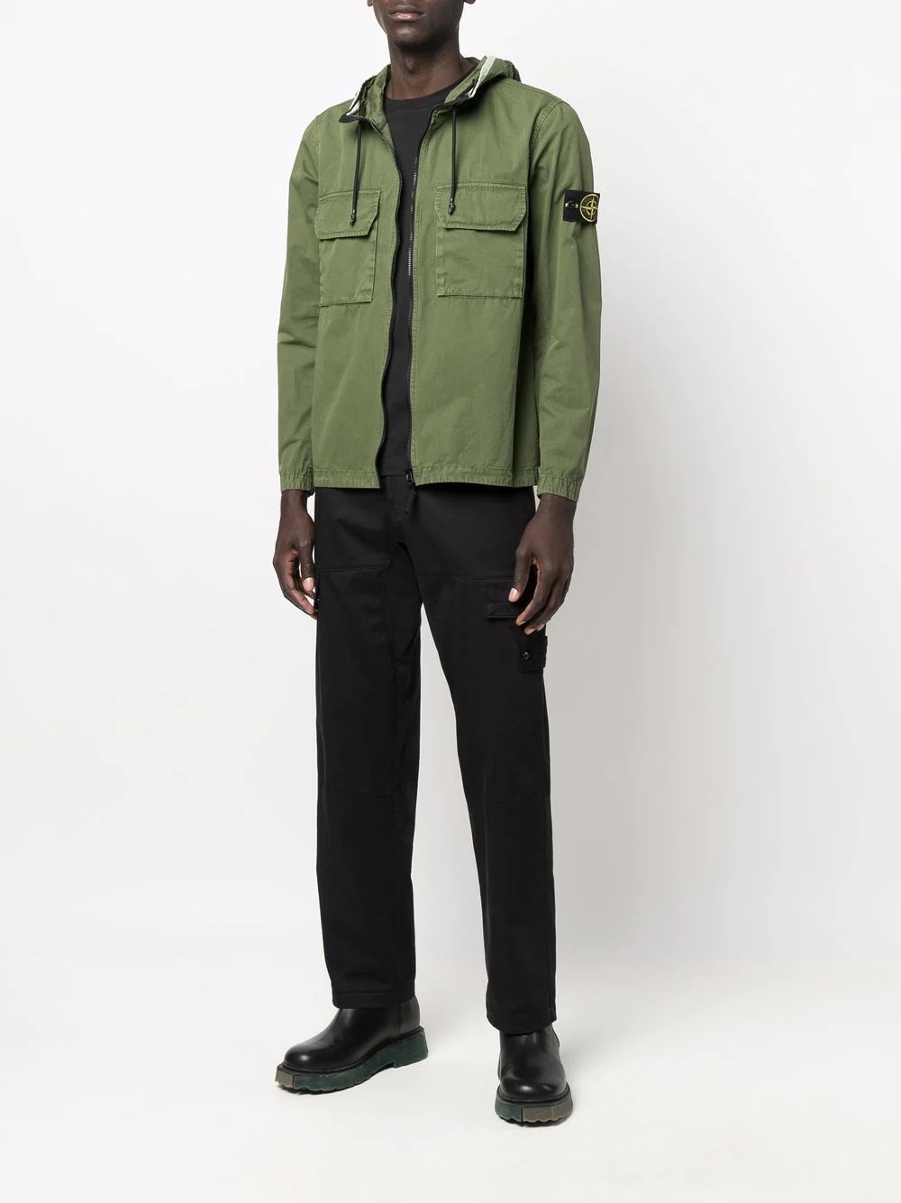 Compass-badge hooded jacket - 2