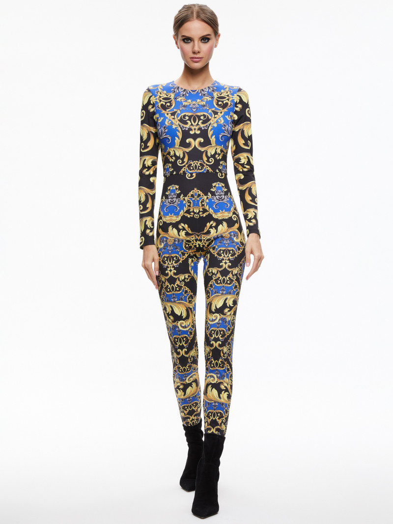 Alice + Olivia FREDDIE CREW NECK CATSUIT outlook