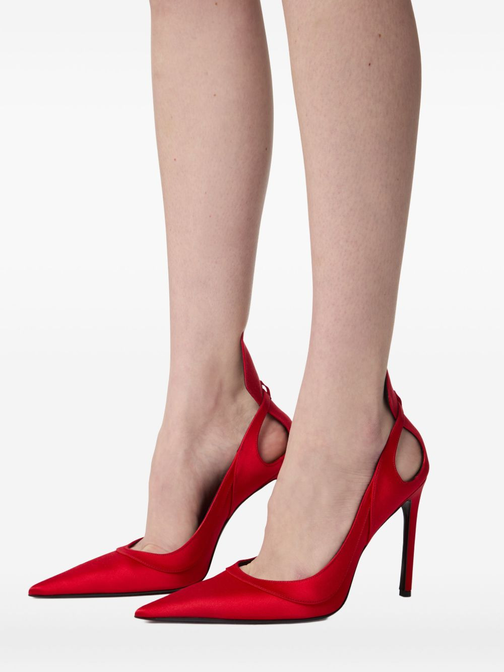 105mm satin cut-out pumps - 5