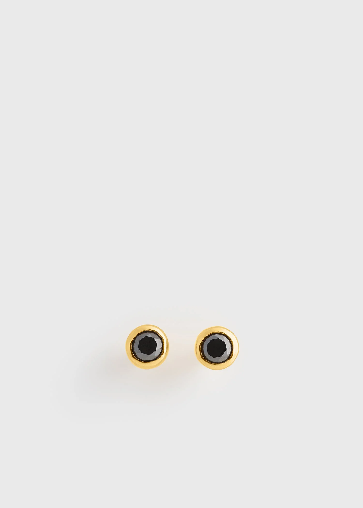 Mini diamond studs black/gold - 1