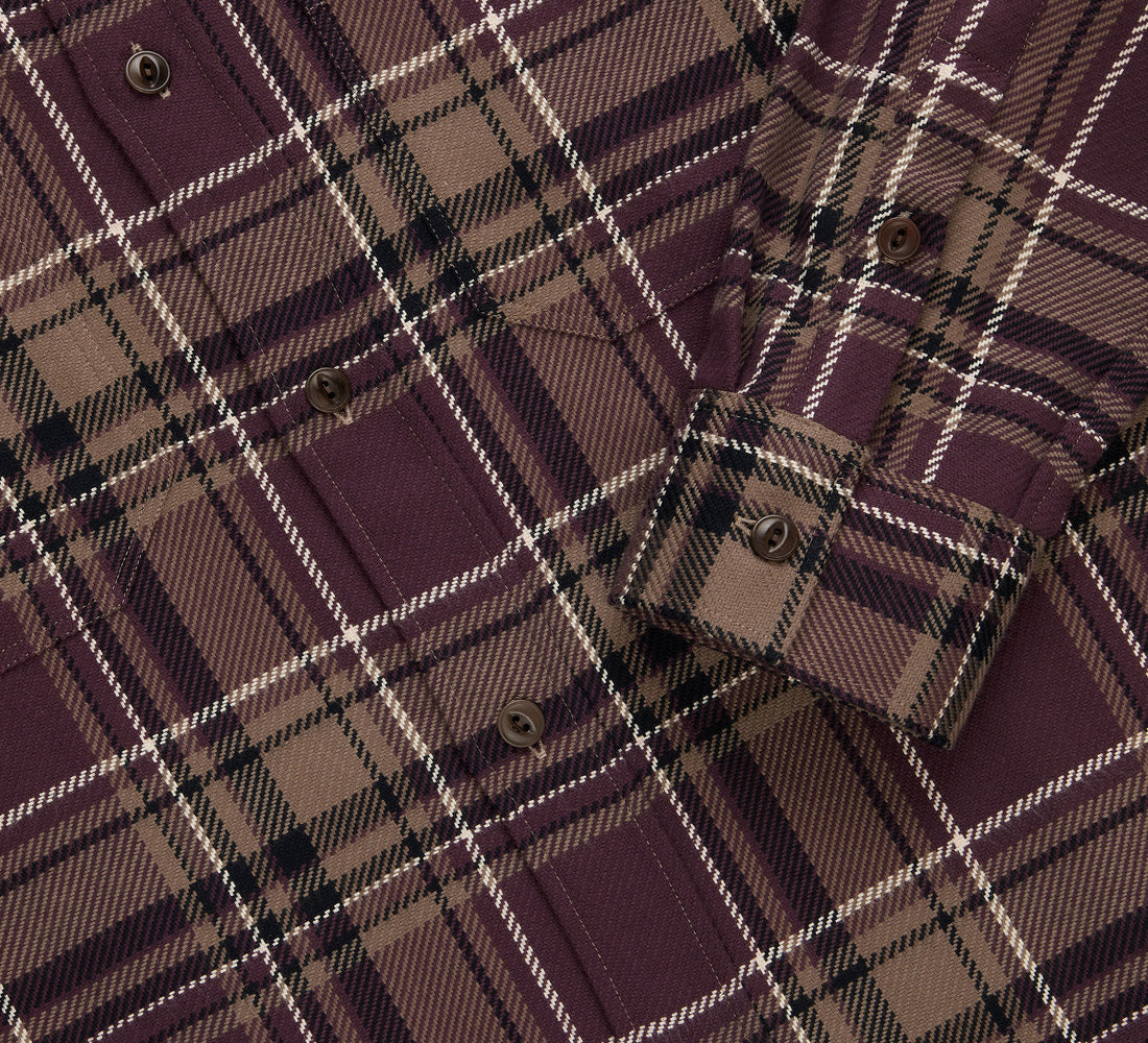 Utility Flannel - Burgundy Oak Plaid - 4