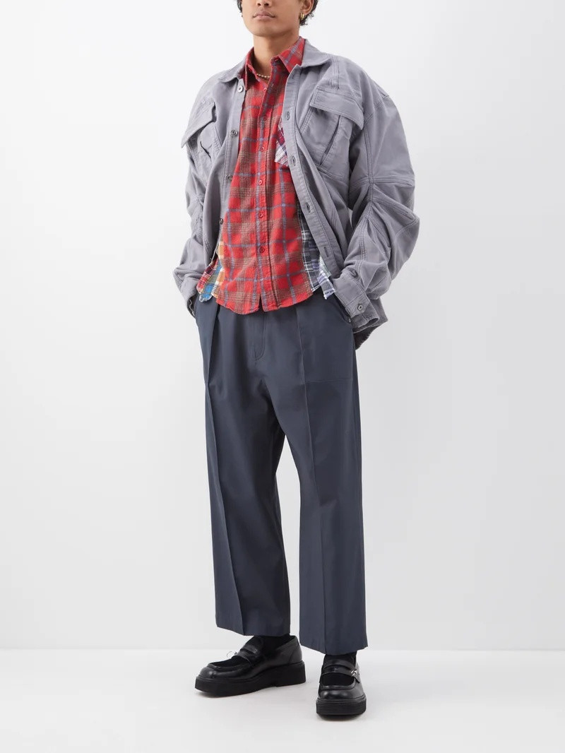 NEEDLES Patchwork cotton-flannel shirt outlook