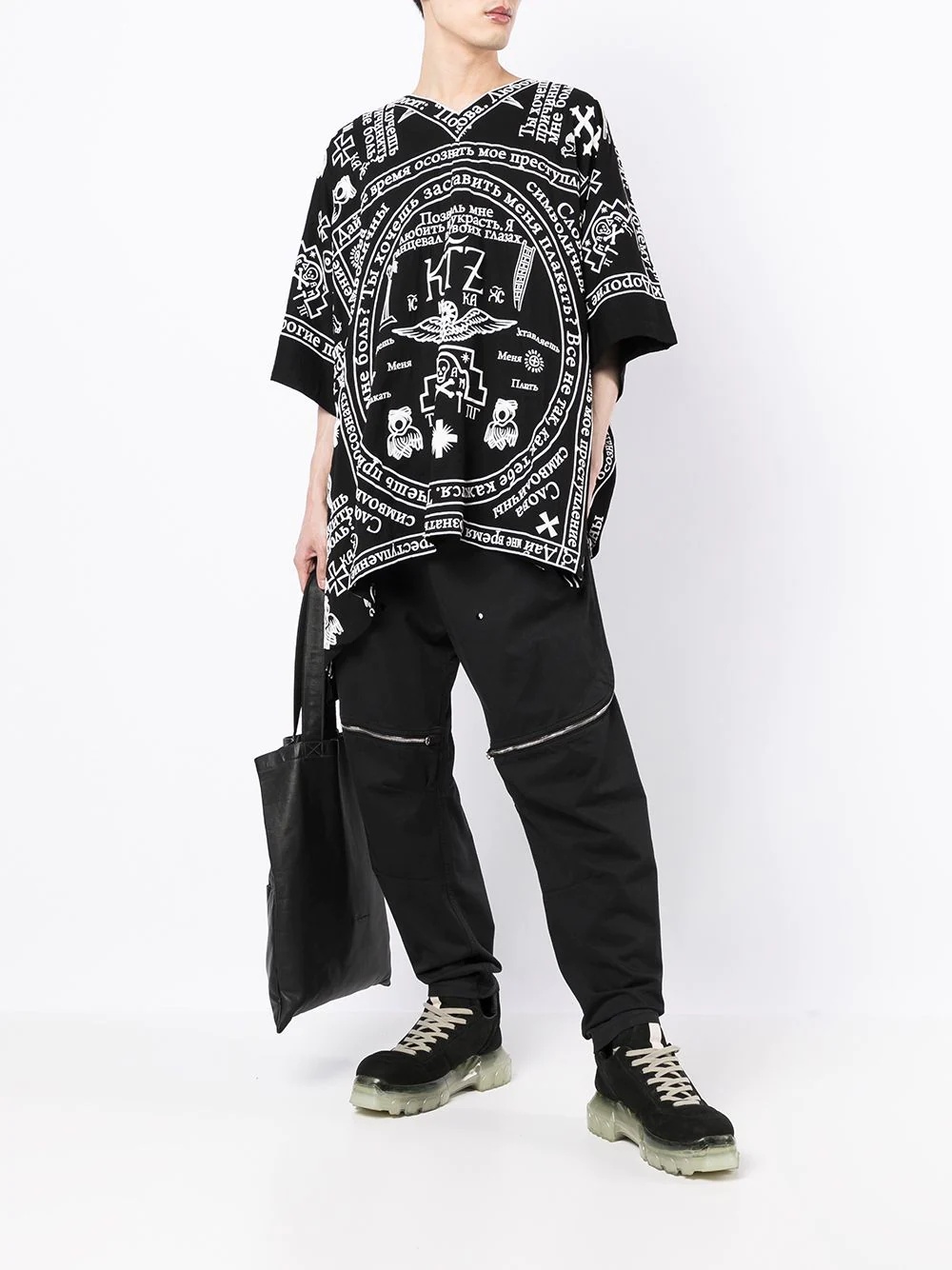 church print kaftan shirt - 2