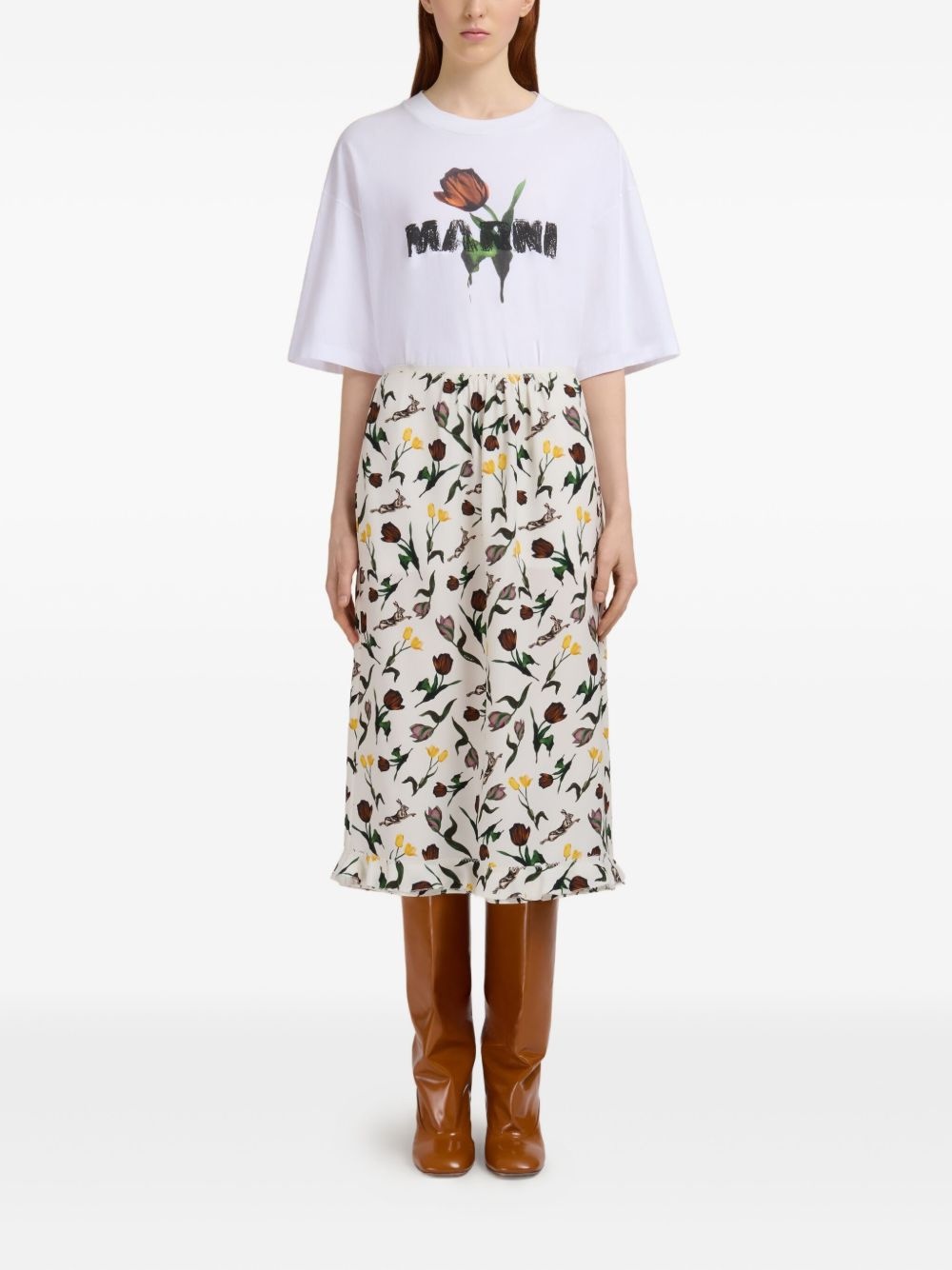 floral-print midi skirt - 2