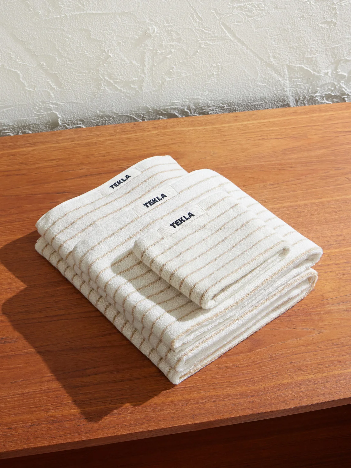 Set of Three Logo-Appliquéd Striped Organic Cotton Towels - 1