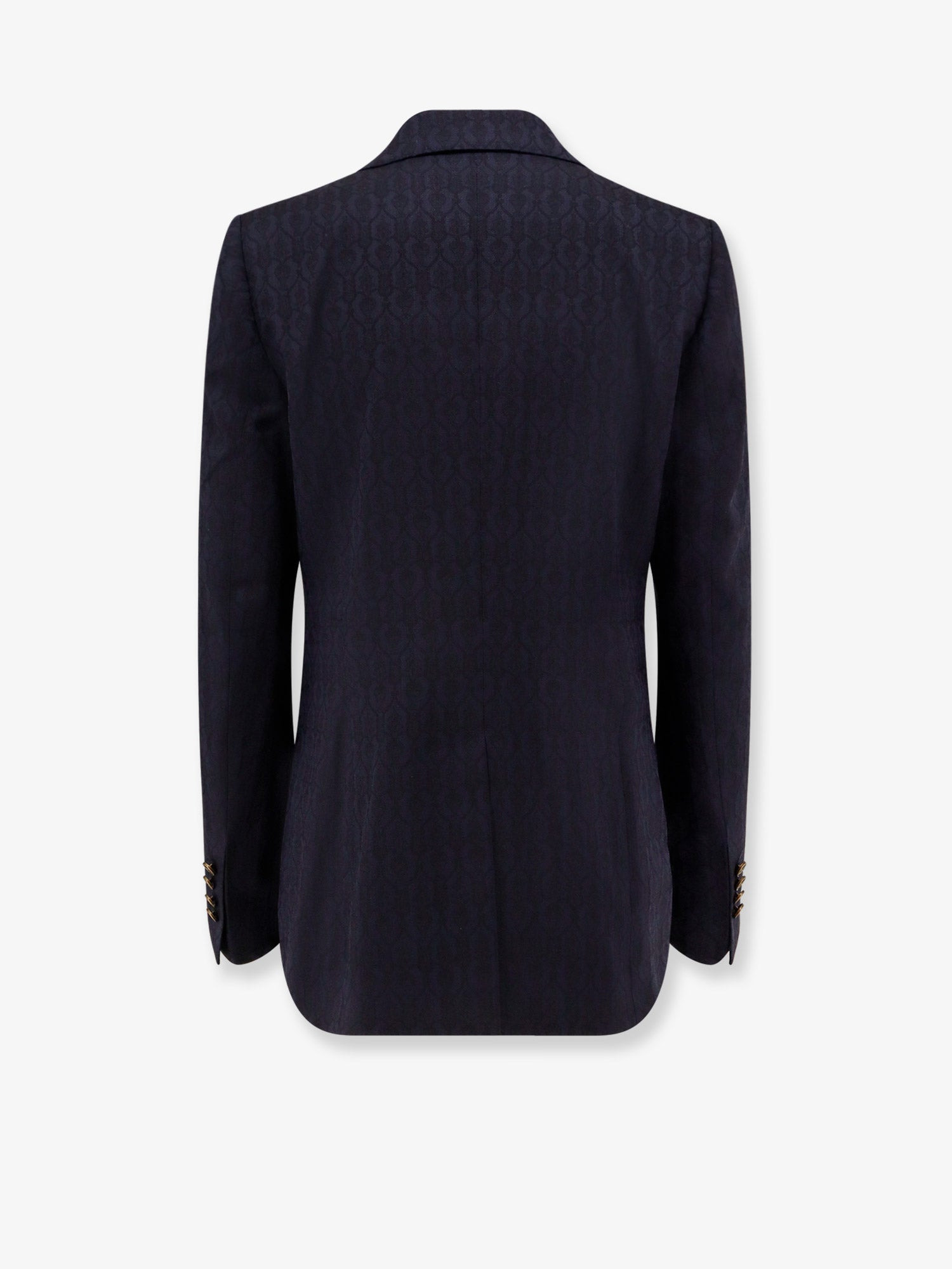 Single-Breasted Wool Blazer With Iconic Pattern - 4