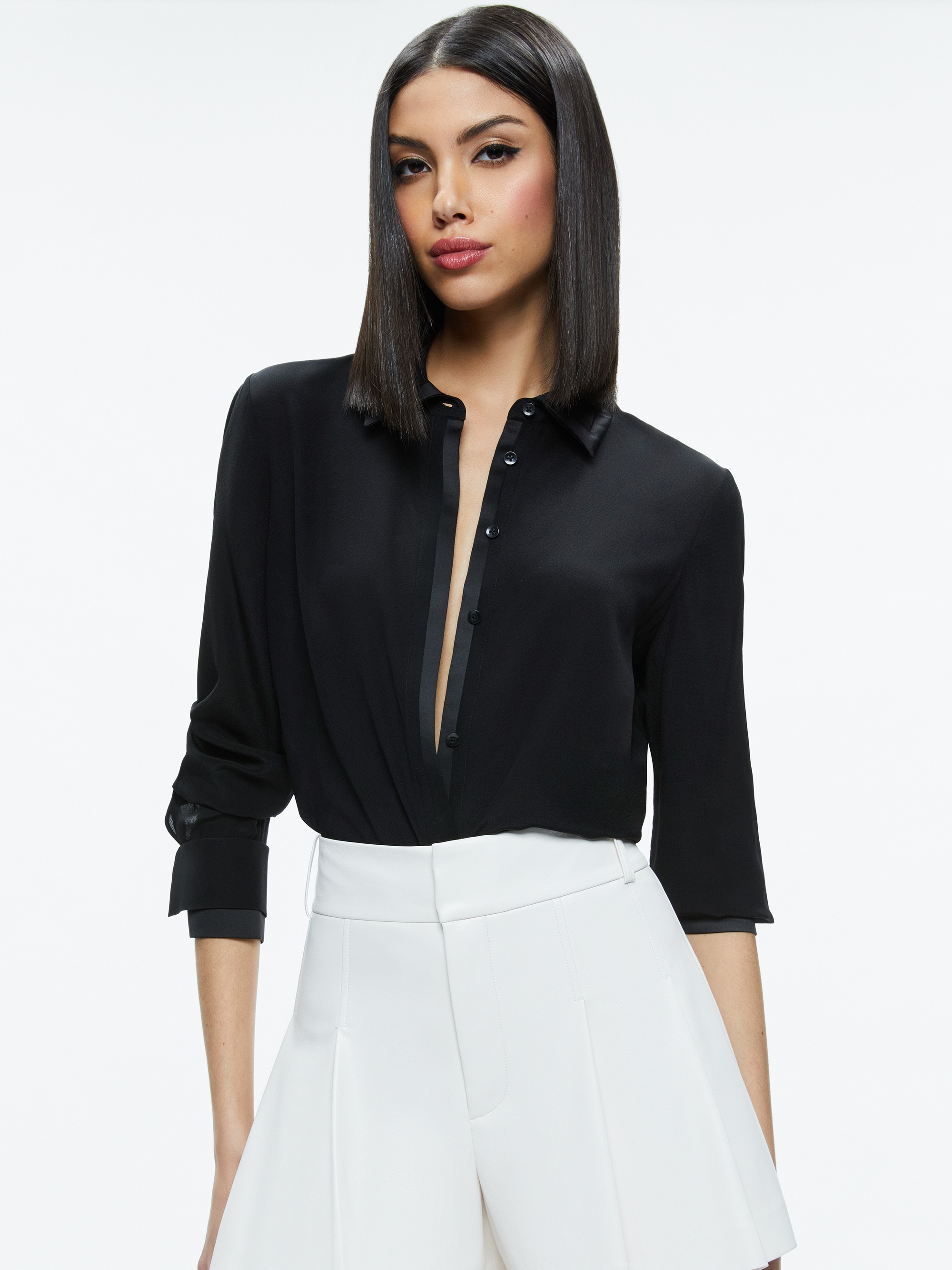 WILLA RELAXED PLACKET TOP WITH PIPING DETAIL - 3