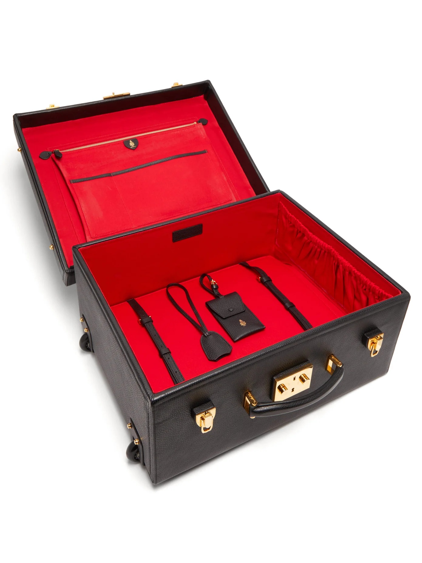 Grace grained-leather trunk cabin suitcase - 4