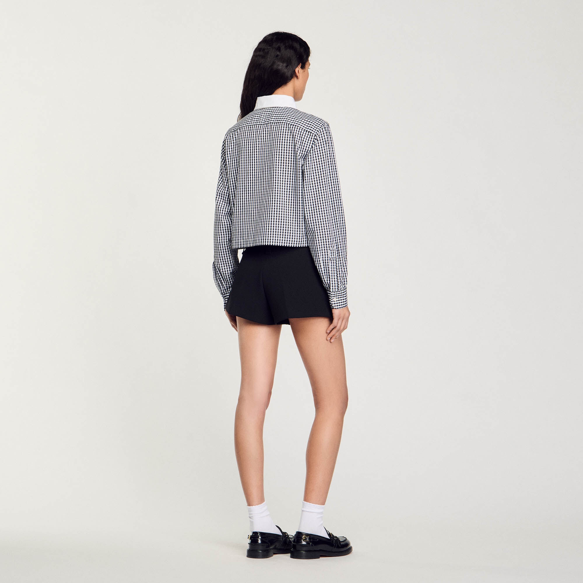 CROPPED SHIRT WITH RHINESTONE BIB - 6