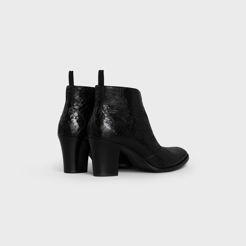 CELINE PAGES CROPPED ZIPPED BOOT  IN  SHINY PYTHON 3