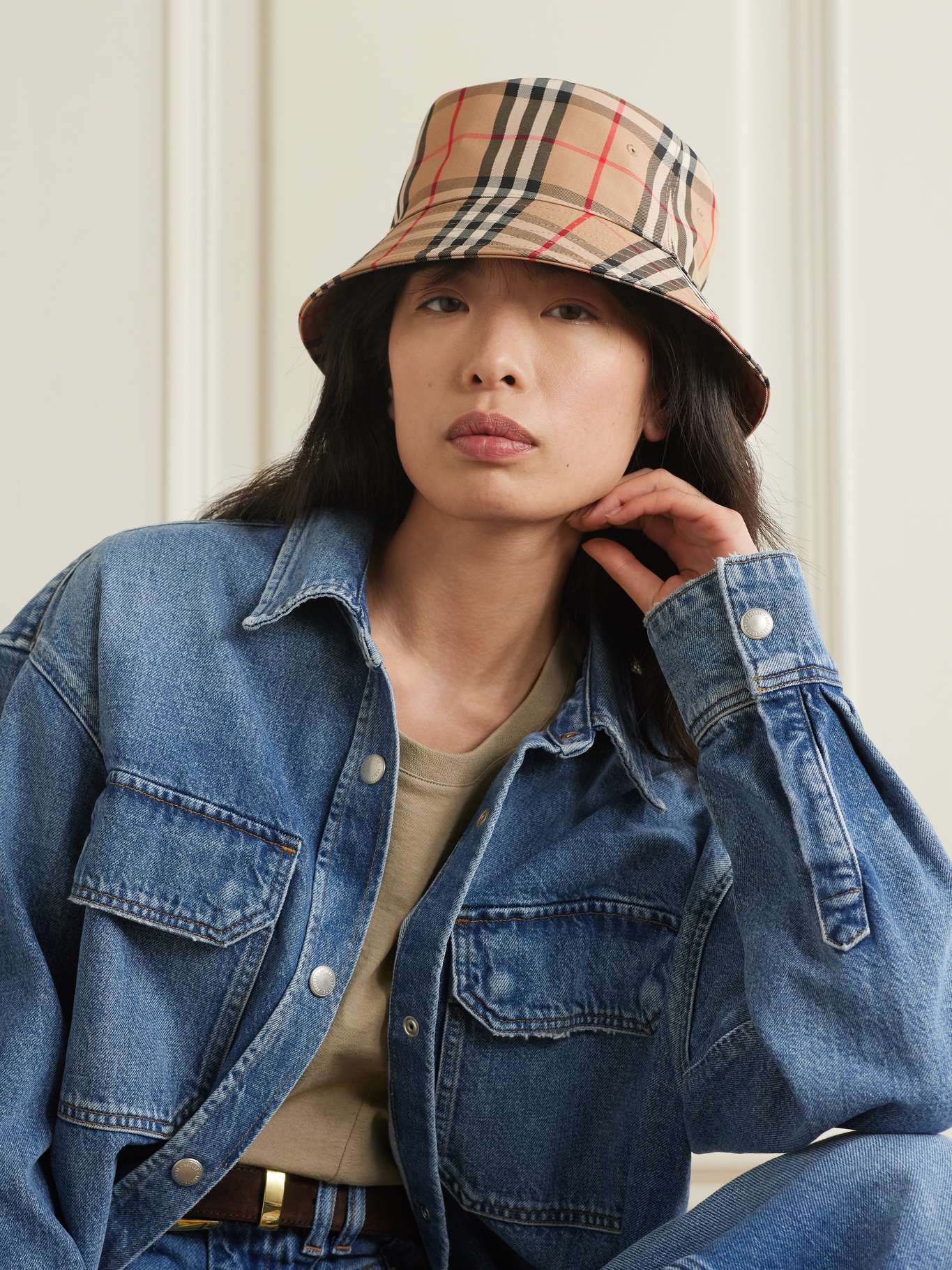 Checked cotton-blend twill bucket hat - 2