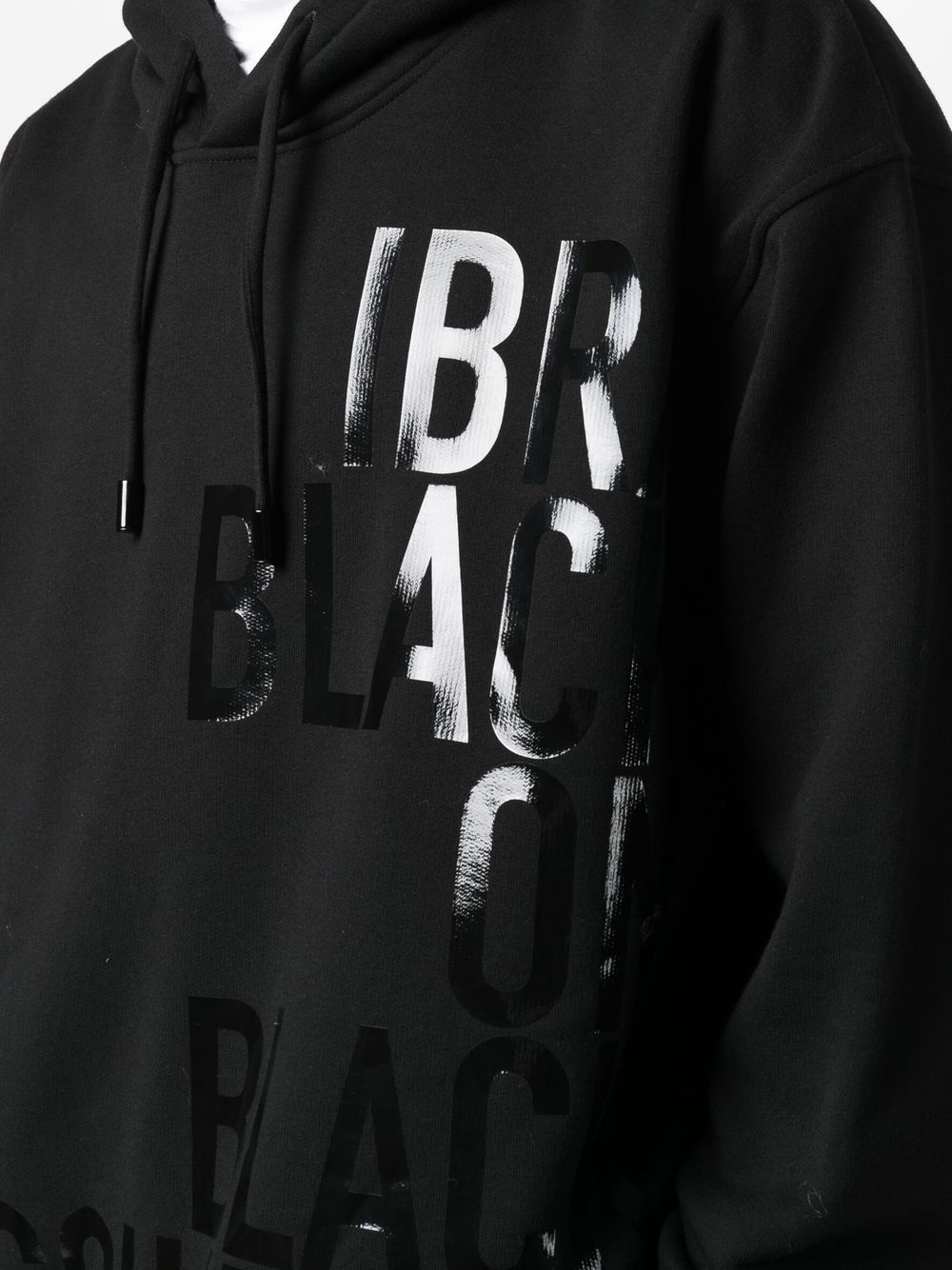 tonal slogan-print hoodie - 5