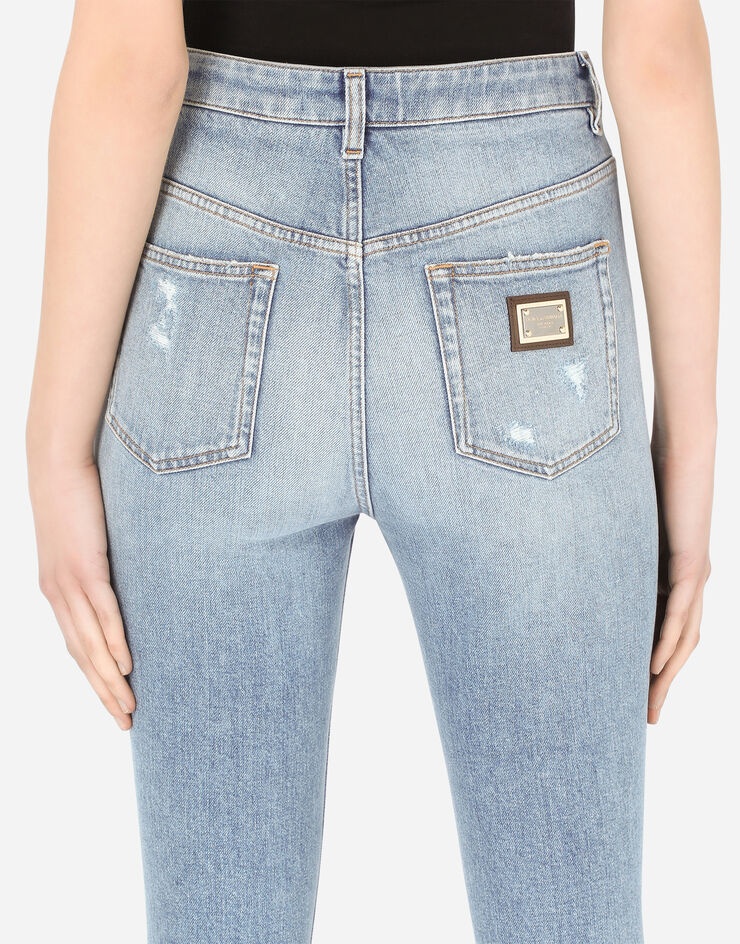 Stretch denim Audrey jeans with rips - 5