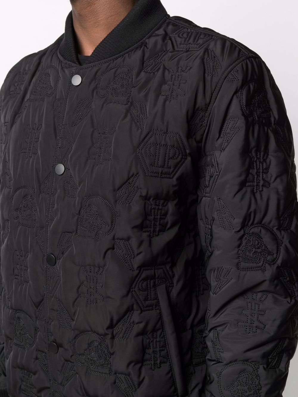 embossed-monogram bomber jacket - 5