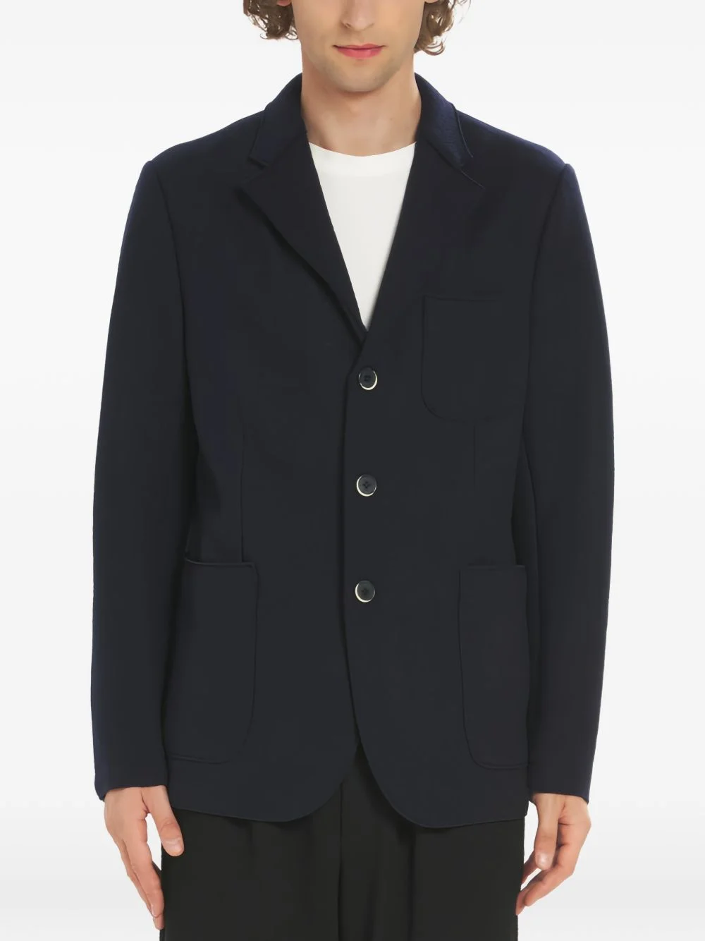 button pocket blazer - 1