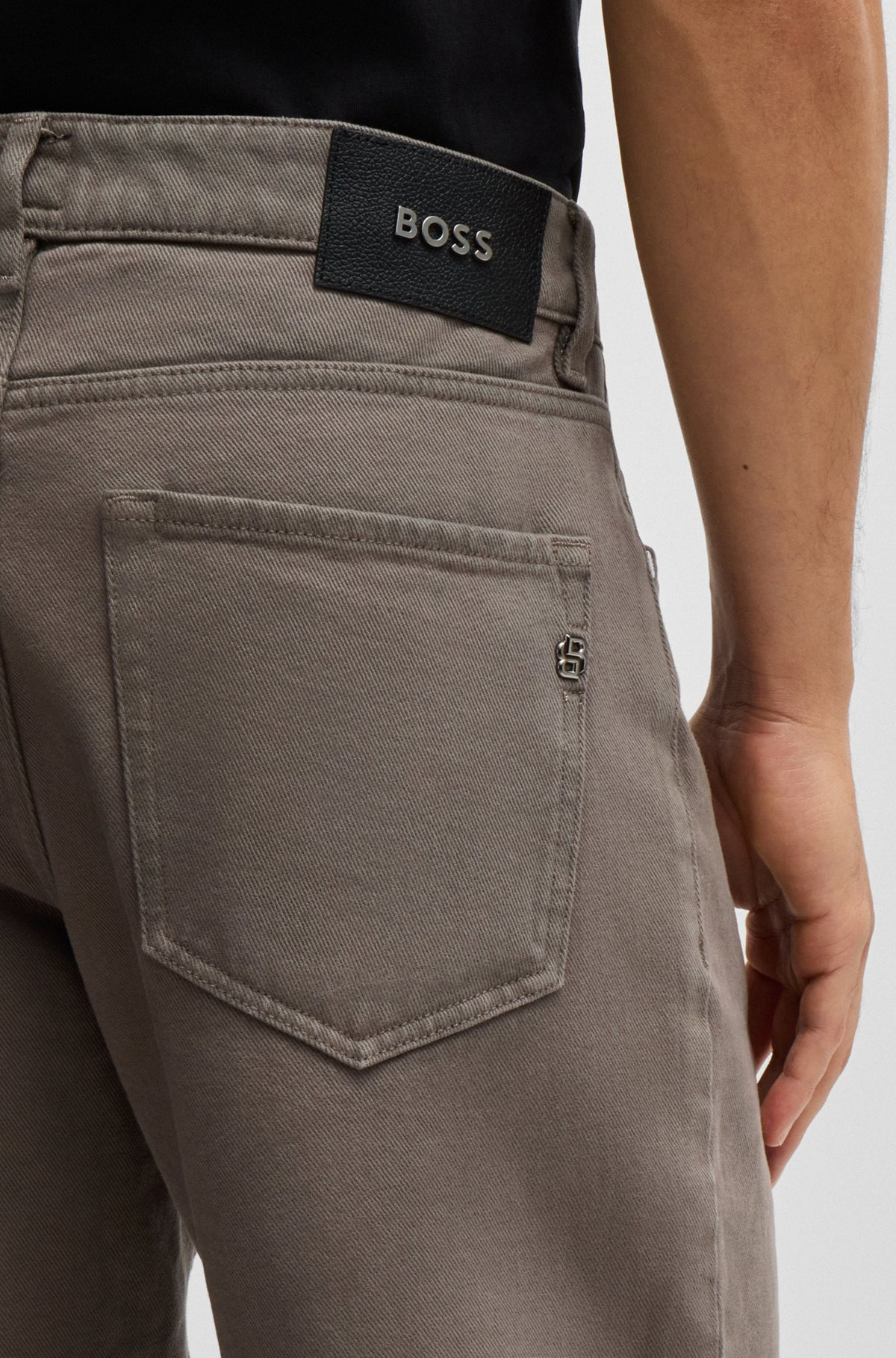 BAGGY-FIT JEANS IN BEIGE ITALIAN DENIM - 5