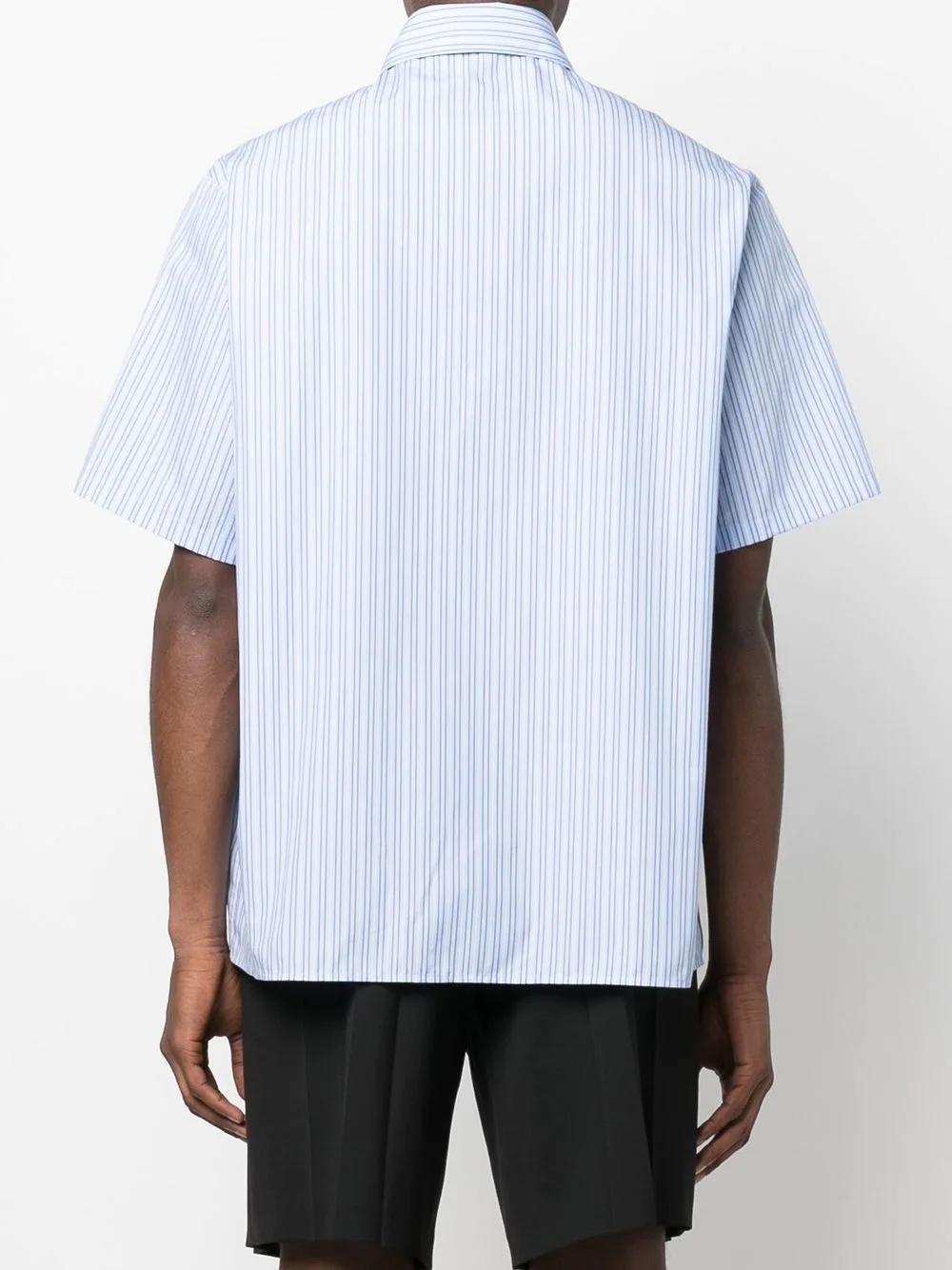 short-sleeve pinstripe cotton shirt - 4