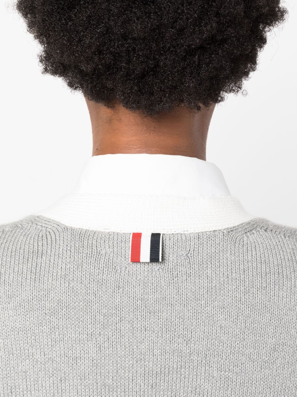 4-Bar V-neck cotton cardigan - 5