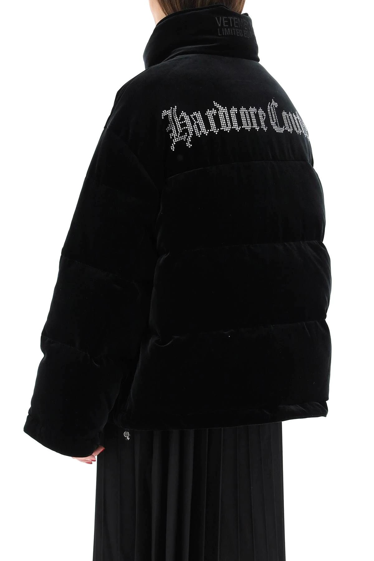 DOWN JACKET WITH CRYSTAL LOGO - 4