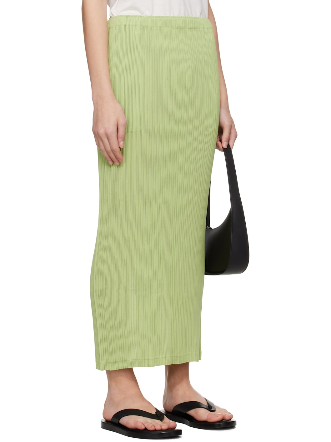 Green Hatching Bottoms Maxi Skirt - 2