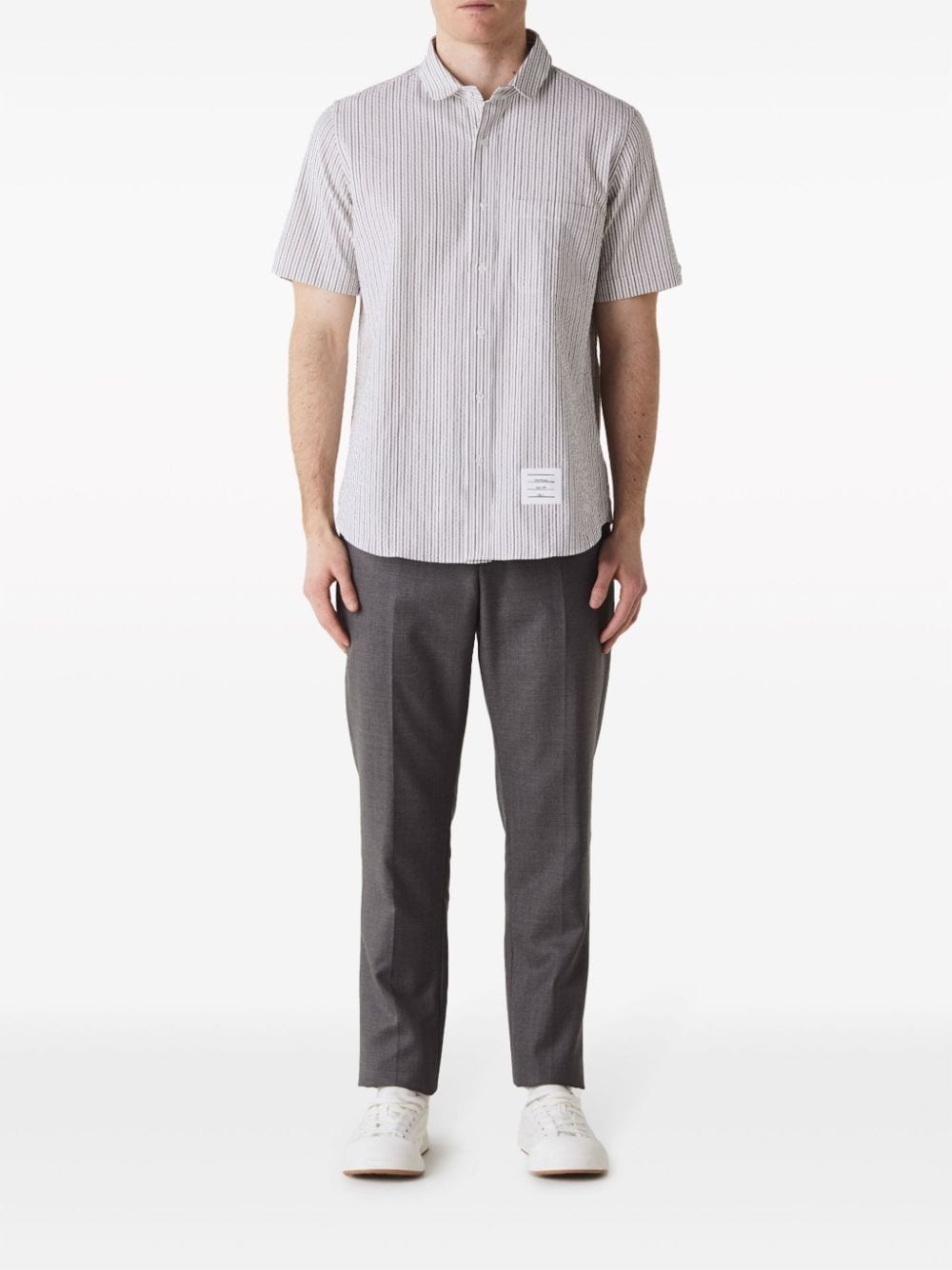 striped seersucker cotton shirt - 2