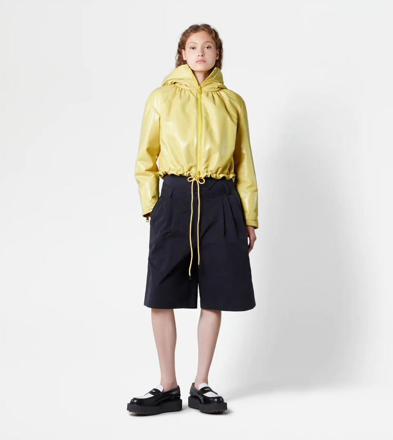 Tod's CROPPED PADDED LEATHER JACKET - YELLOW outlook