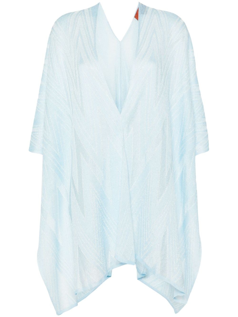 zigzag-woven fringed cardigan - 1