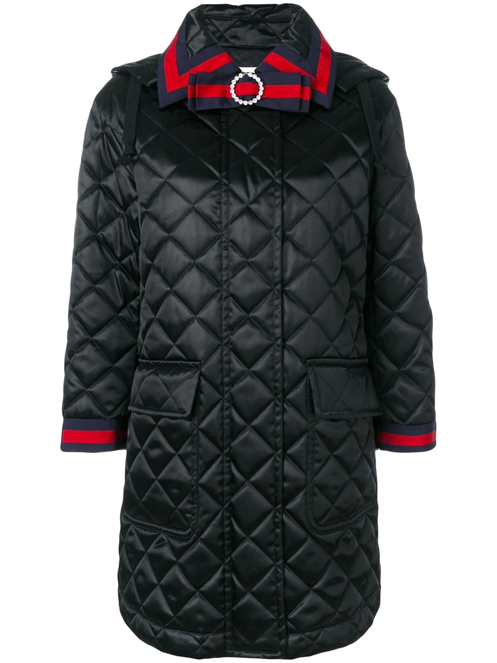 quilted hooded coat - 1