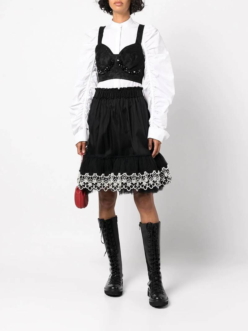 Simone Rocha crystal-embellished bustier top outlook