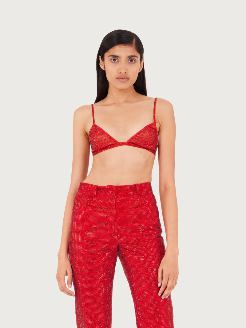 FERRAGAMO Silk crystal embellished bra outlook