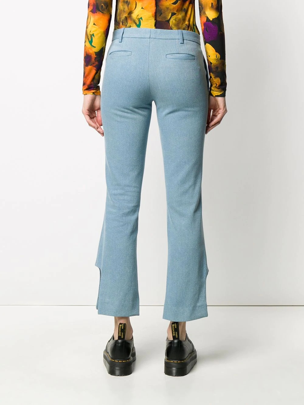 cut out bootcut jeans - 4