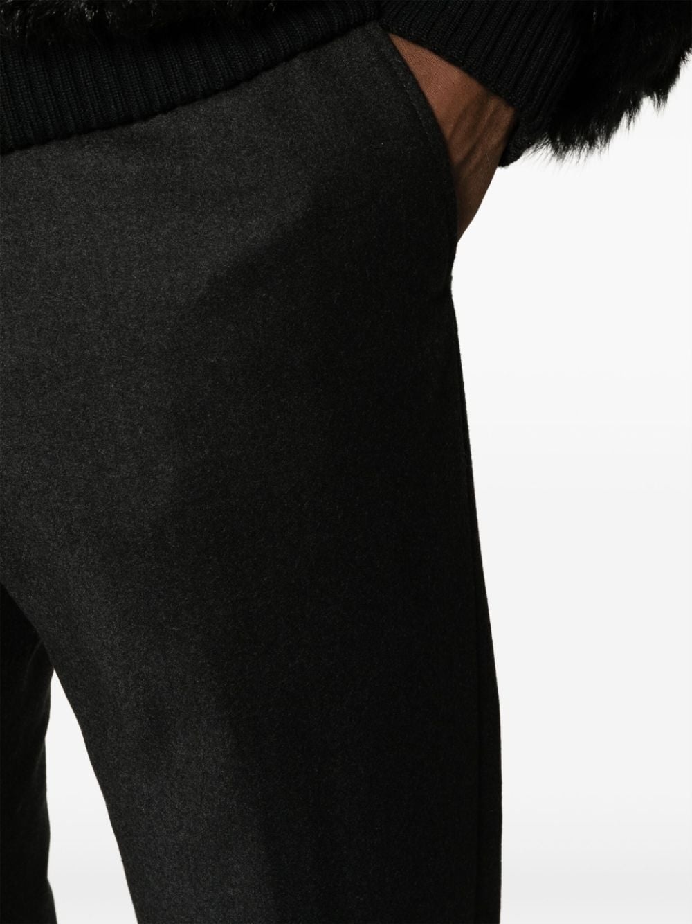 tapered-leg wool trousers - 5