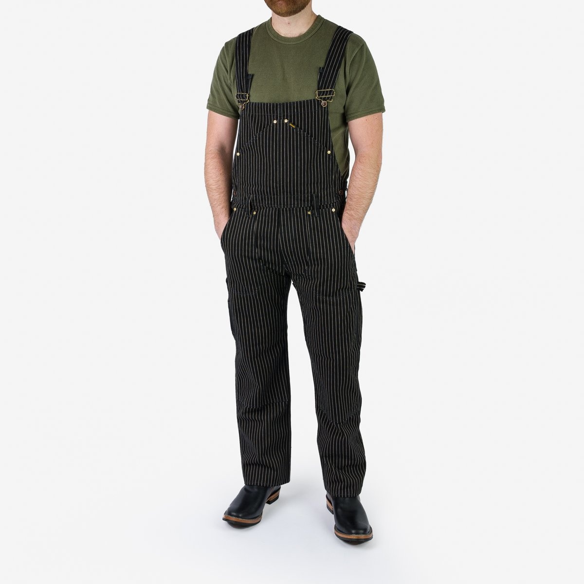 IH-819-BLK 12oz Wabash Double Knee Overalls - Black - 2