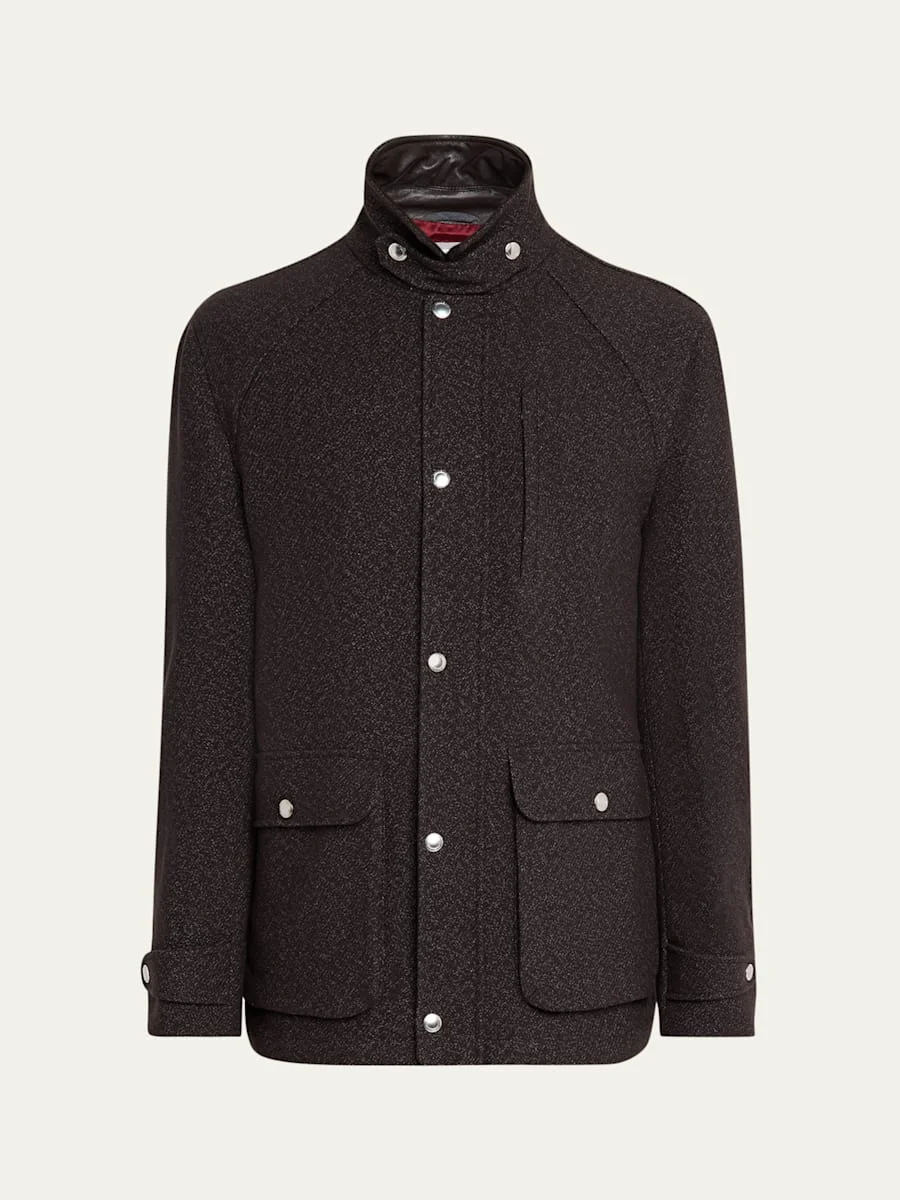 Men's Cashmere-Blend Full-Zip Jacket - 1