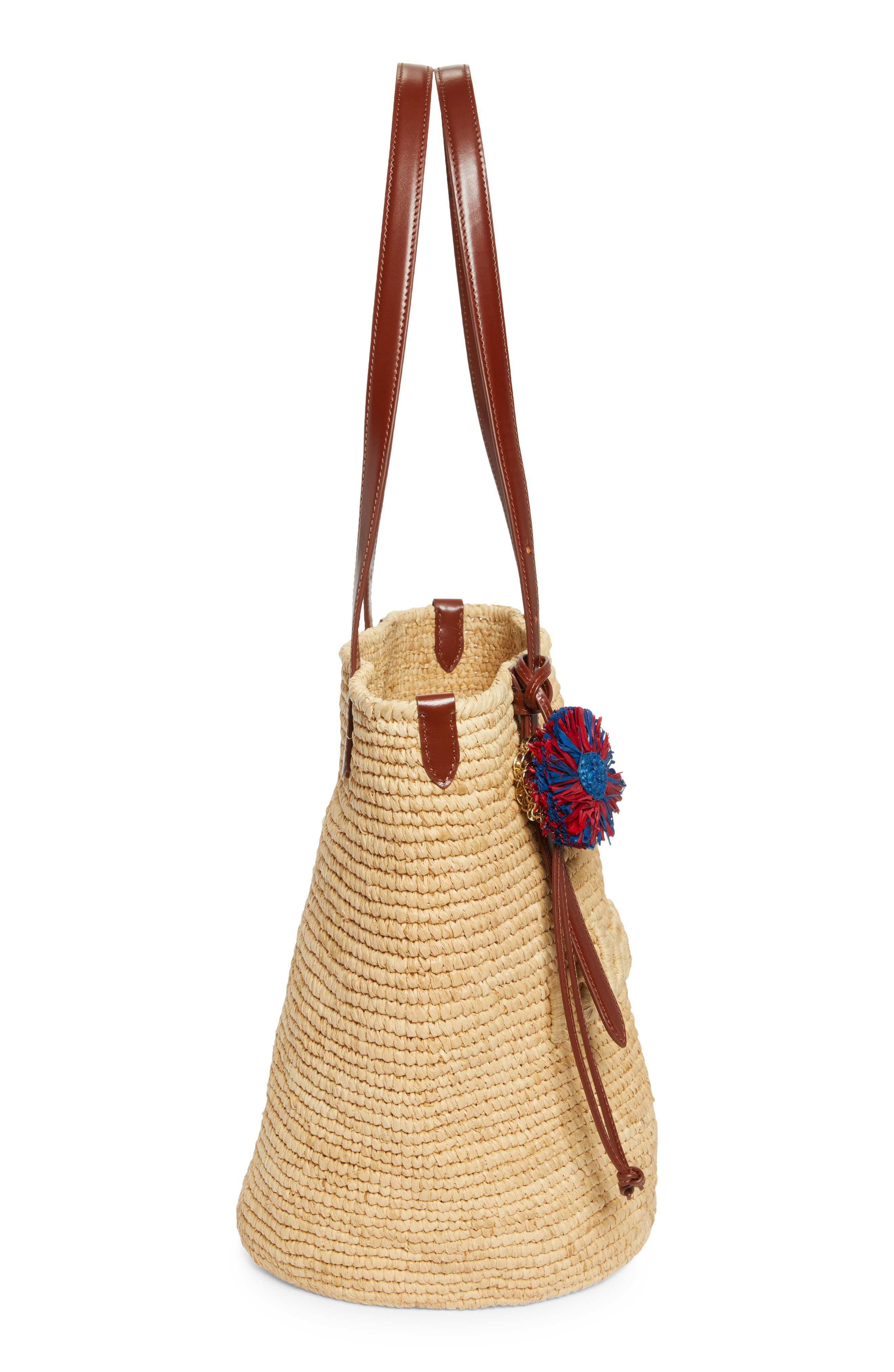 Rabanne Logo Raffia Tote in Natural /Light Gold at Nordstrom - 5