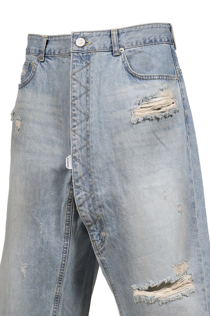LONG ZIPPER SHORTS / BLUE 8