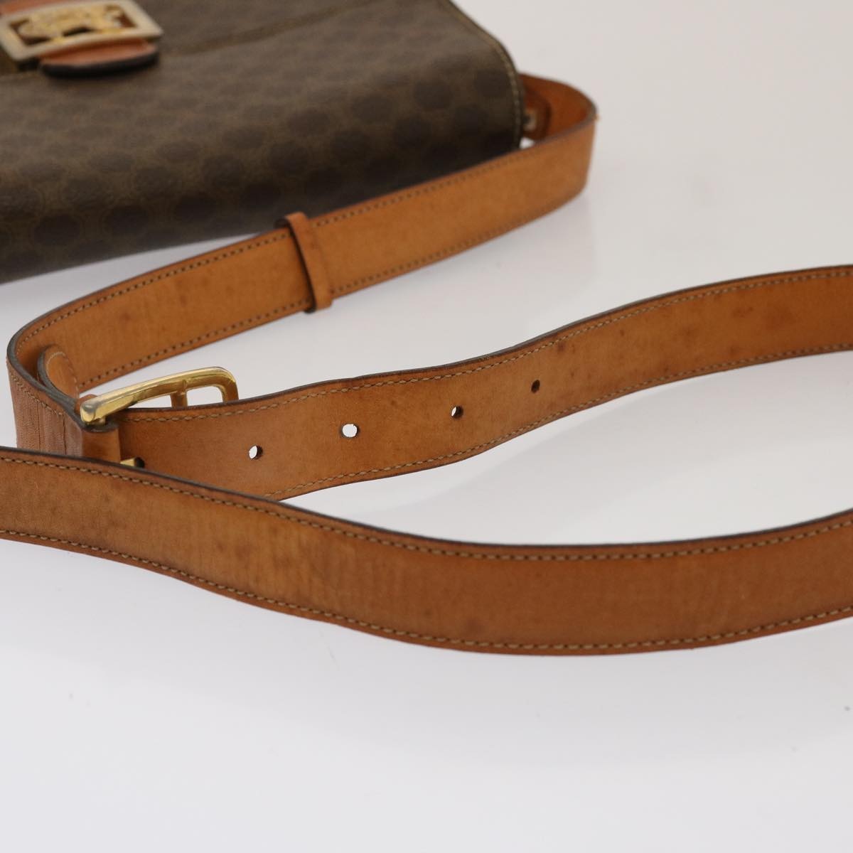 CELINE Macadam Canvas Shoulder Bag Pvc Brown - 7