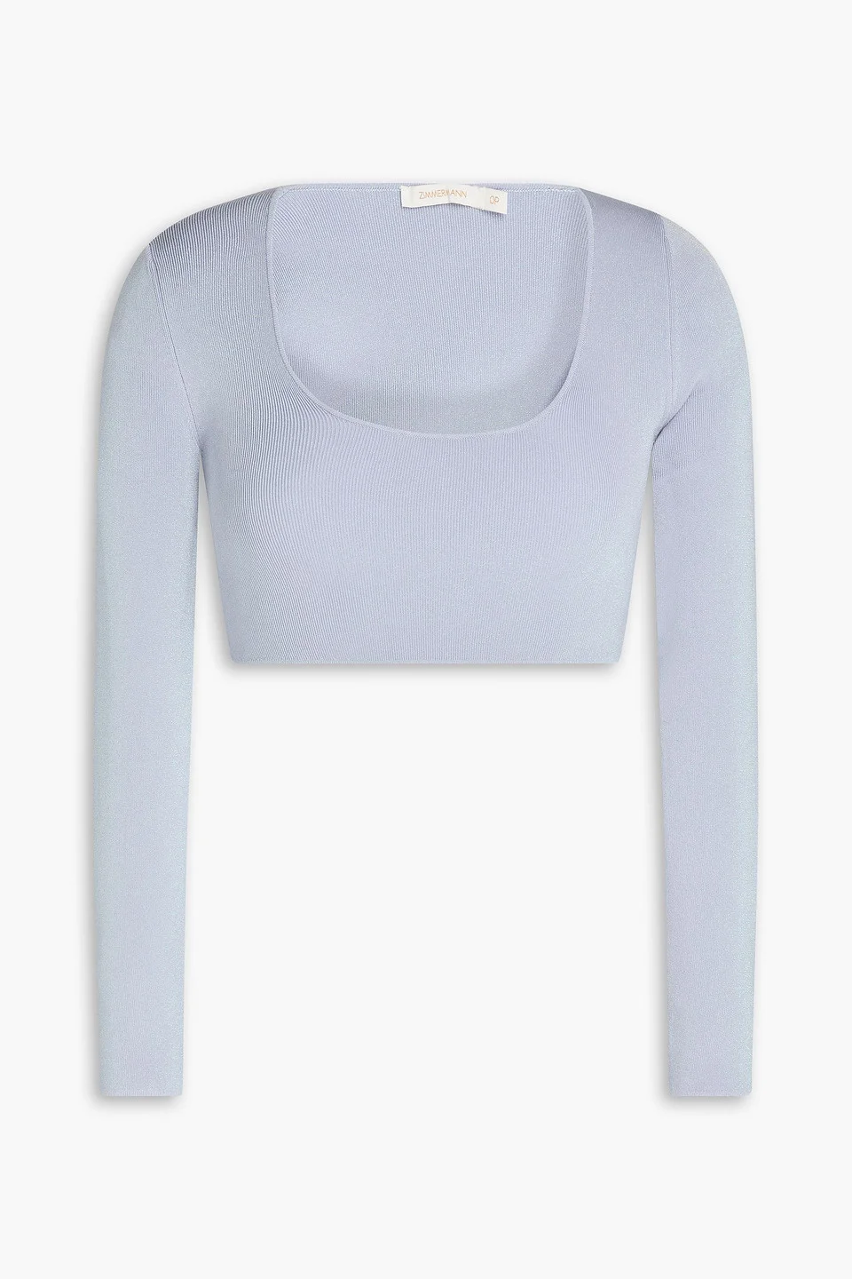 Cropped metallic knitted top - 1