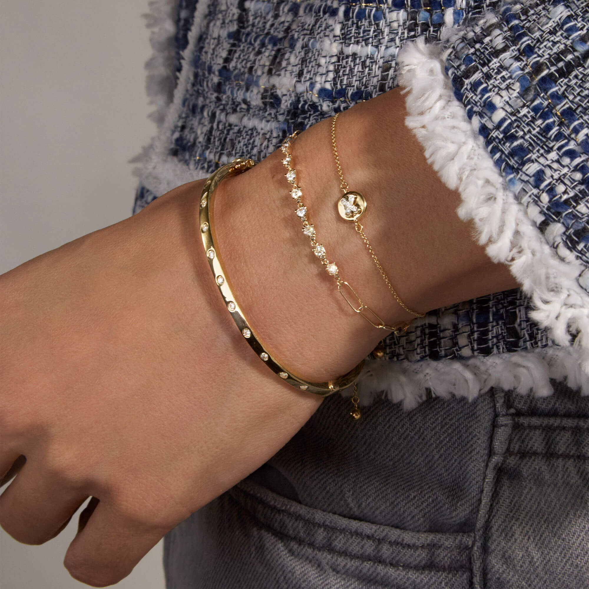 Diamond Button Bracelet - 5