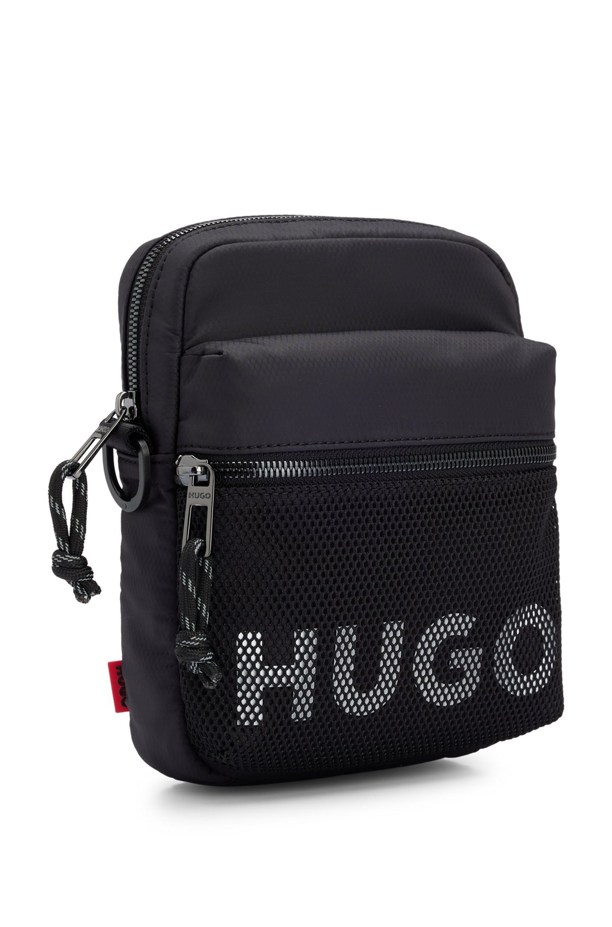 REPORTER BAG WITH CONTRAST LOGO AND MESH OVERLAY - 5