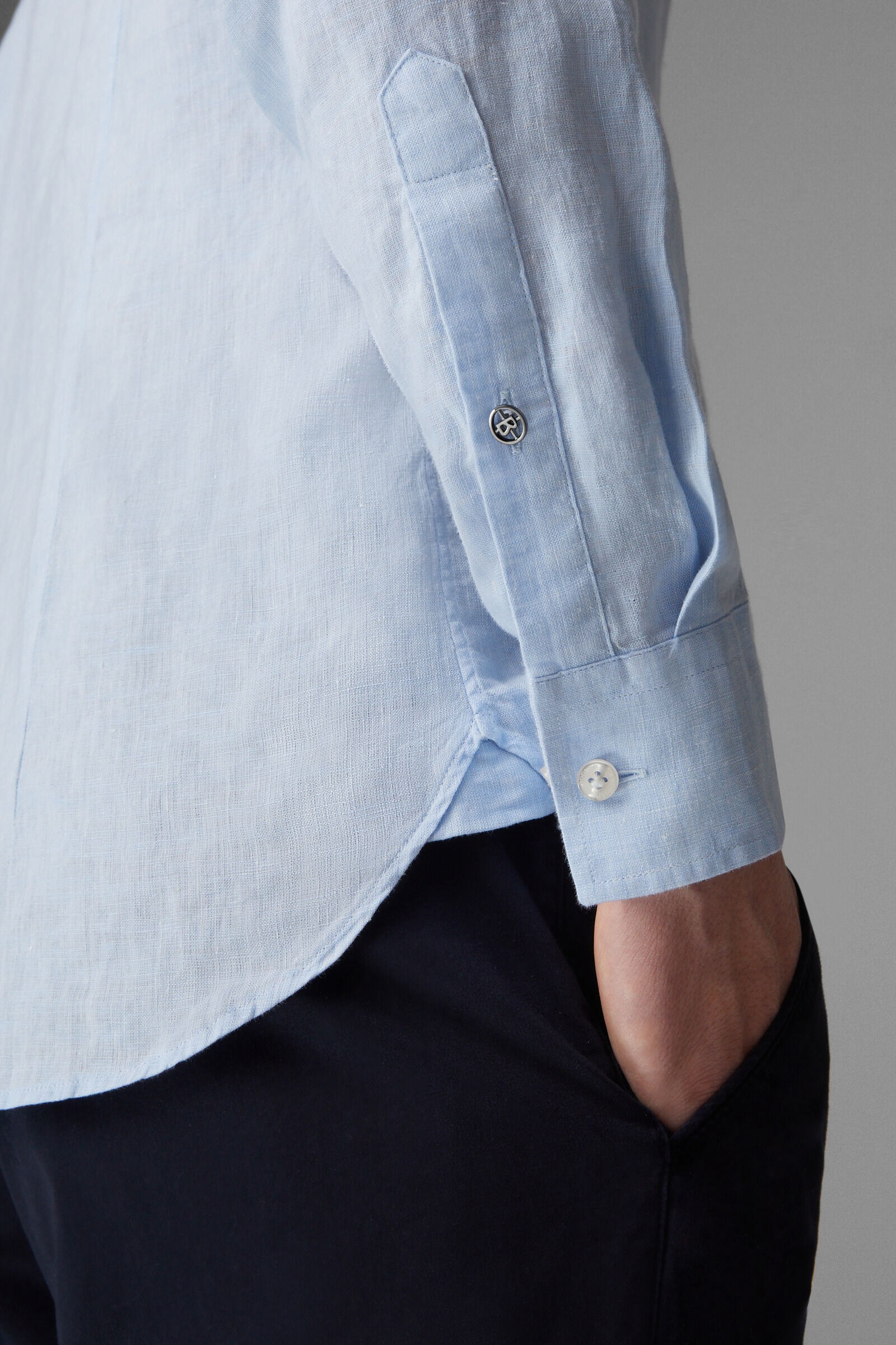 Timi Linen shirt in Light blue - 5