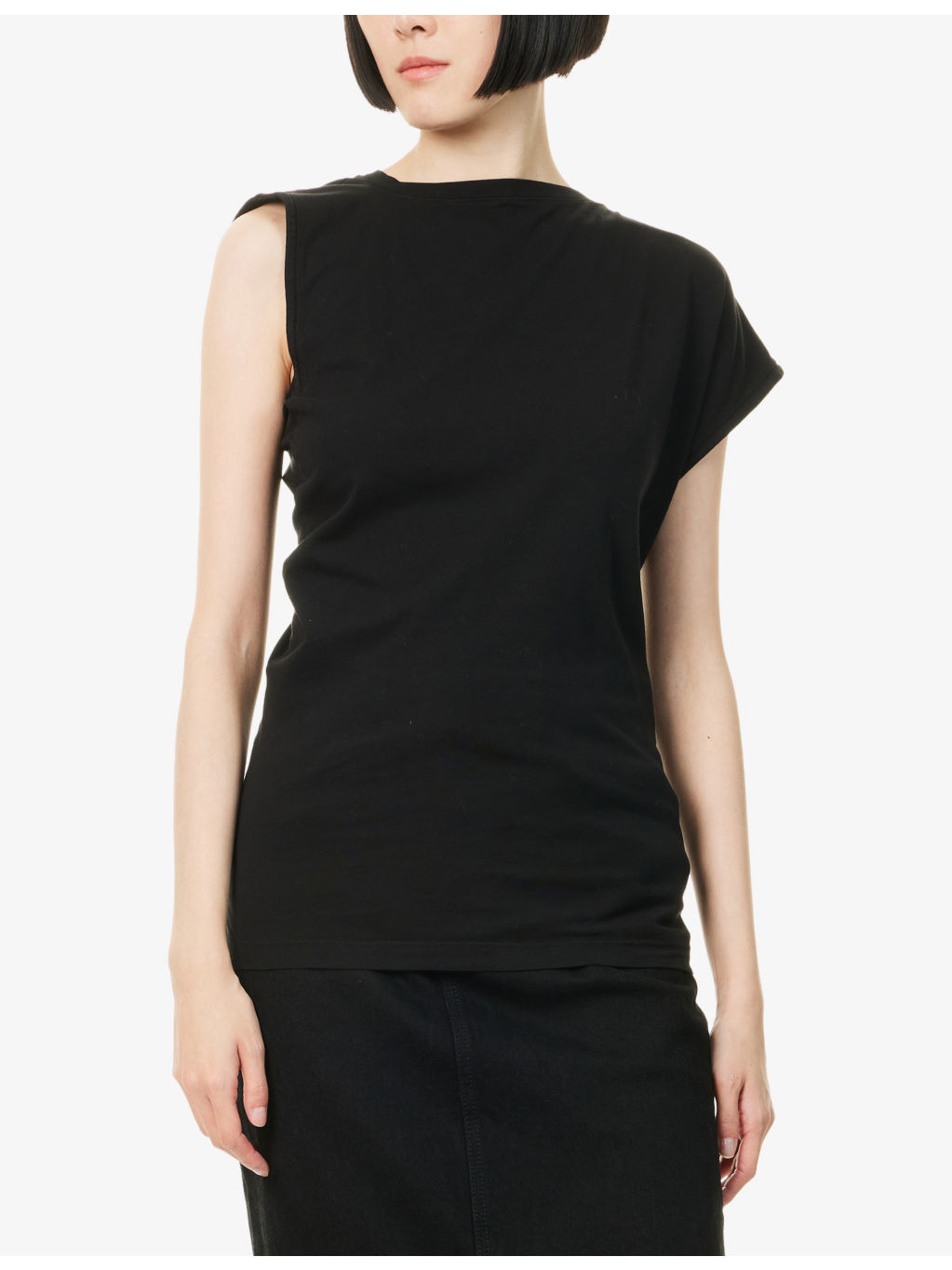 Beth Asymmetric Cotton-Jersey T-Shirt - 3